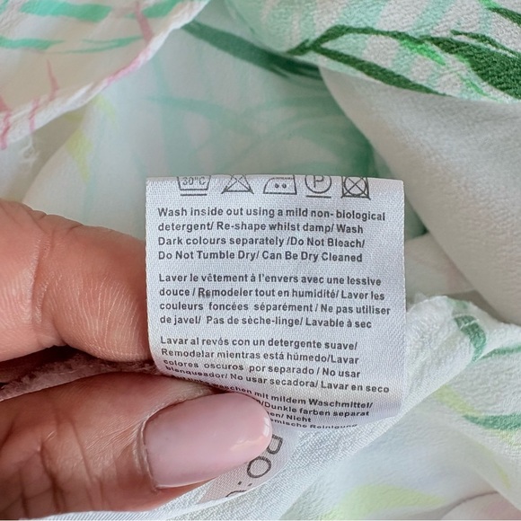 Seraphine Colorful Palm Print Wrap Maternity Dress - Picture 7 of 9